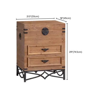 Rustic Natural Finish Cabinet with Exterior Shelf & Barn Door Image - 10