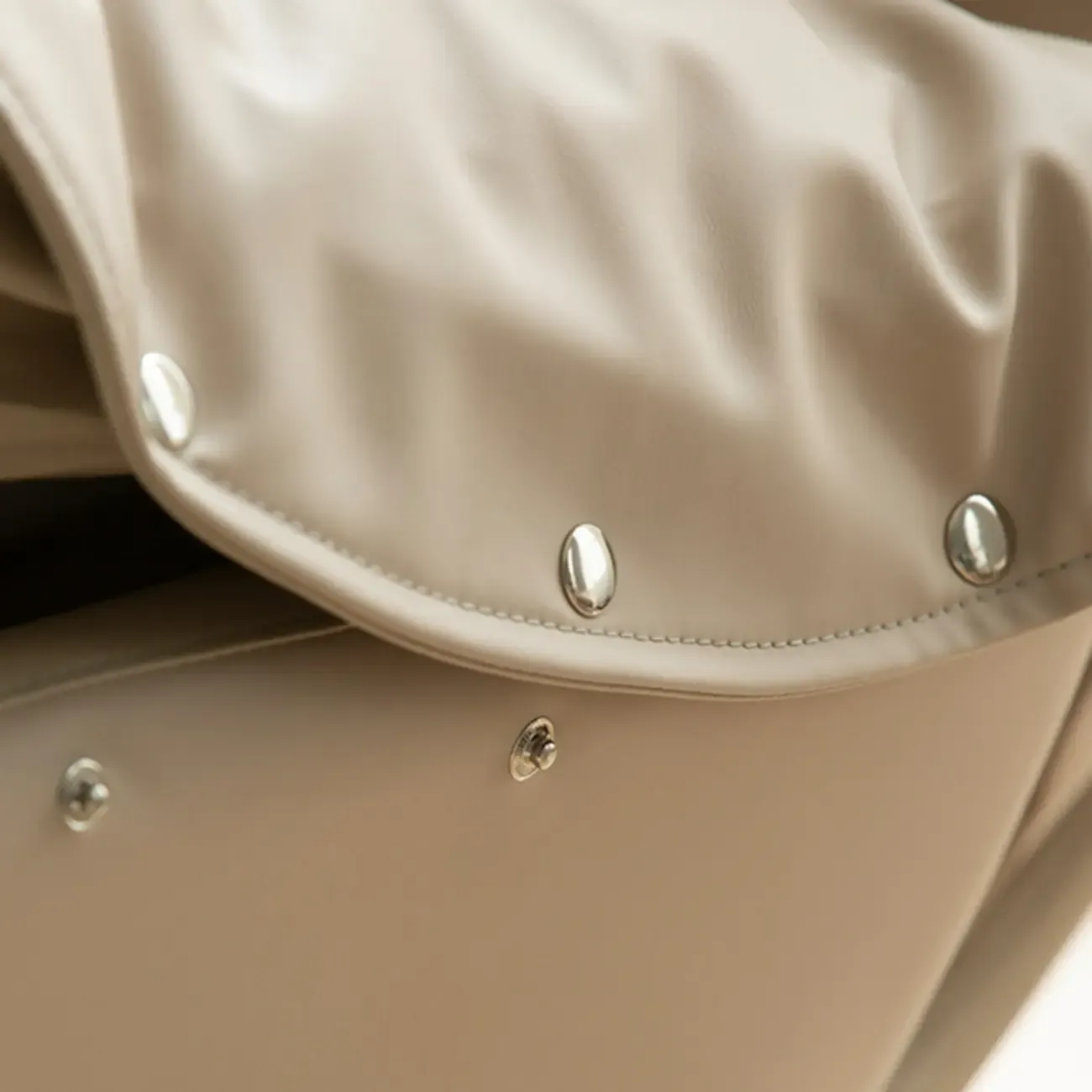 Modern Beige Leather Accent Armchair with Swivel Image - 9