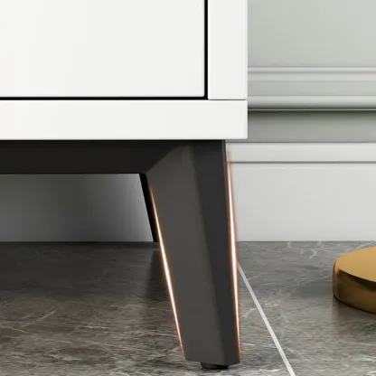 Modern Rectangular White Wooden Storage Cabinet with 5 Sizes Image - 7