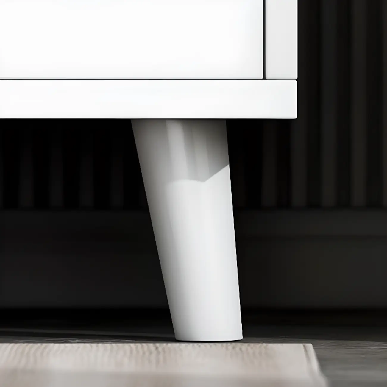 Minimalist Wooden White Kitchen Accent Cabinet with Doors Image - 12 | homeyfad