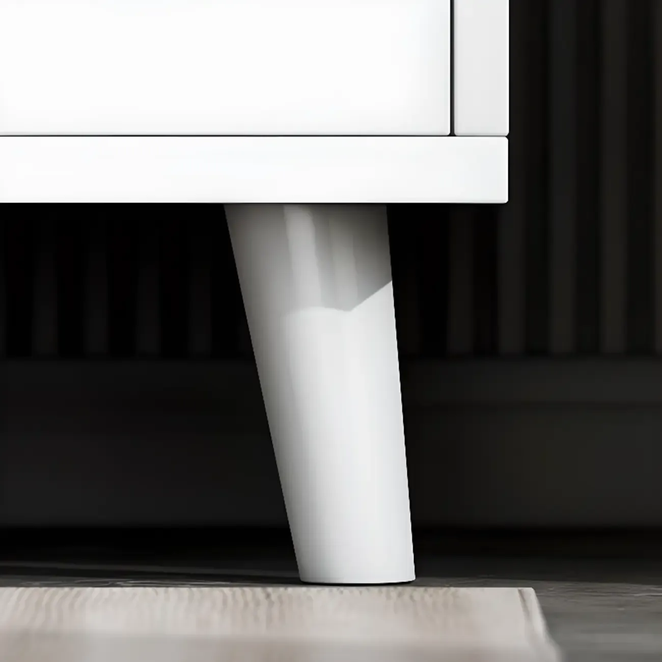 Minimalist Wooden White Kitchen Accent Cabinet with Doors Image - 12