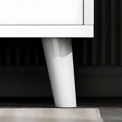 Minimalist Wooden White Kitchen Accent Cabinet with Doors Image - 12