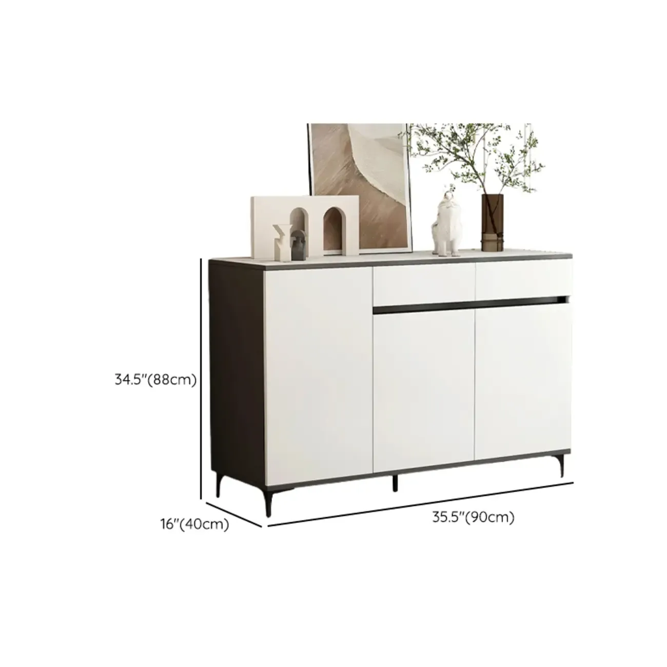 Modern Rectangular White Wooden Storage Cabinet with 5 Sizes #size