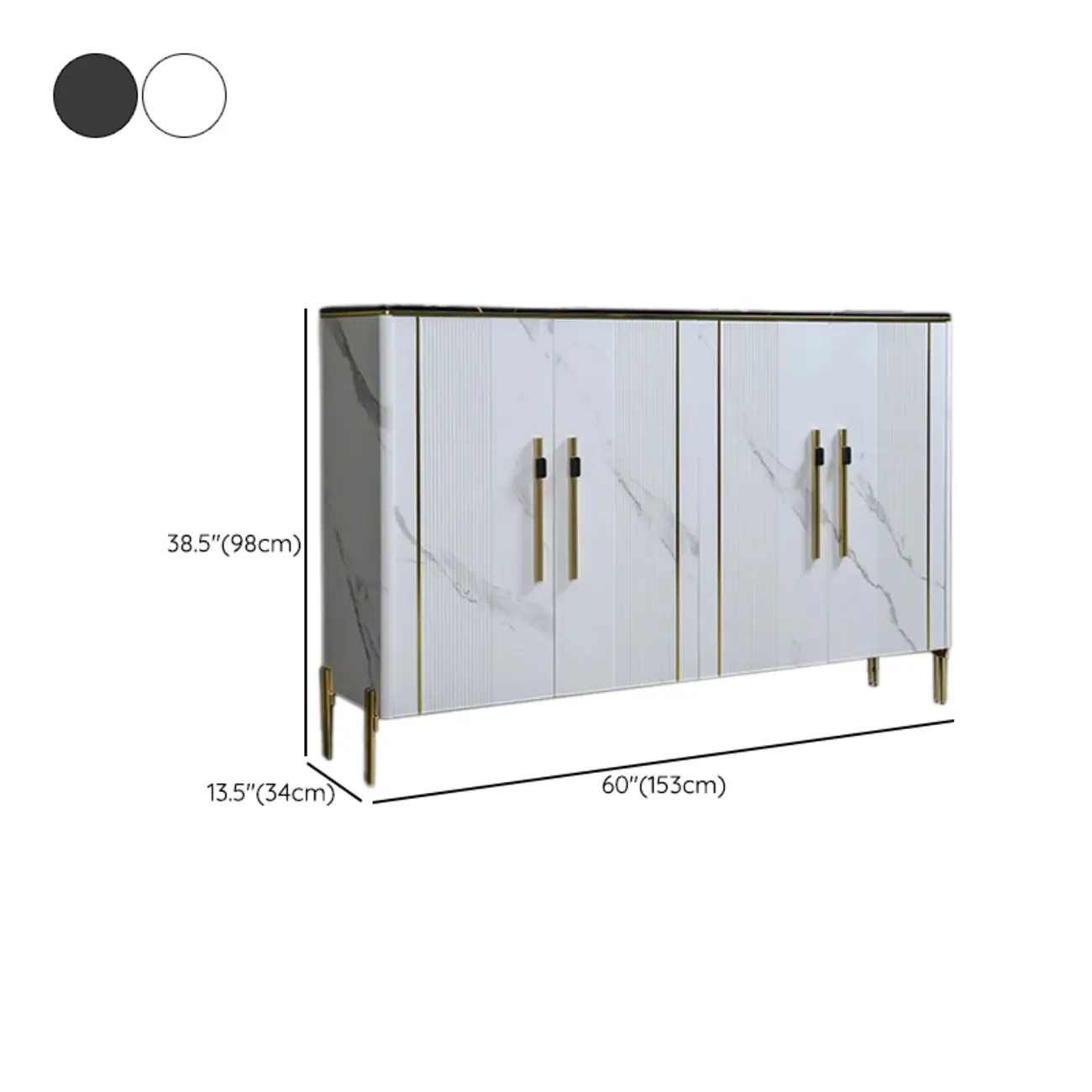 Glam Dark Gray Wooden Cabinet with Free Standing Design Image - 17 | homeyfad