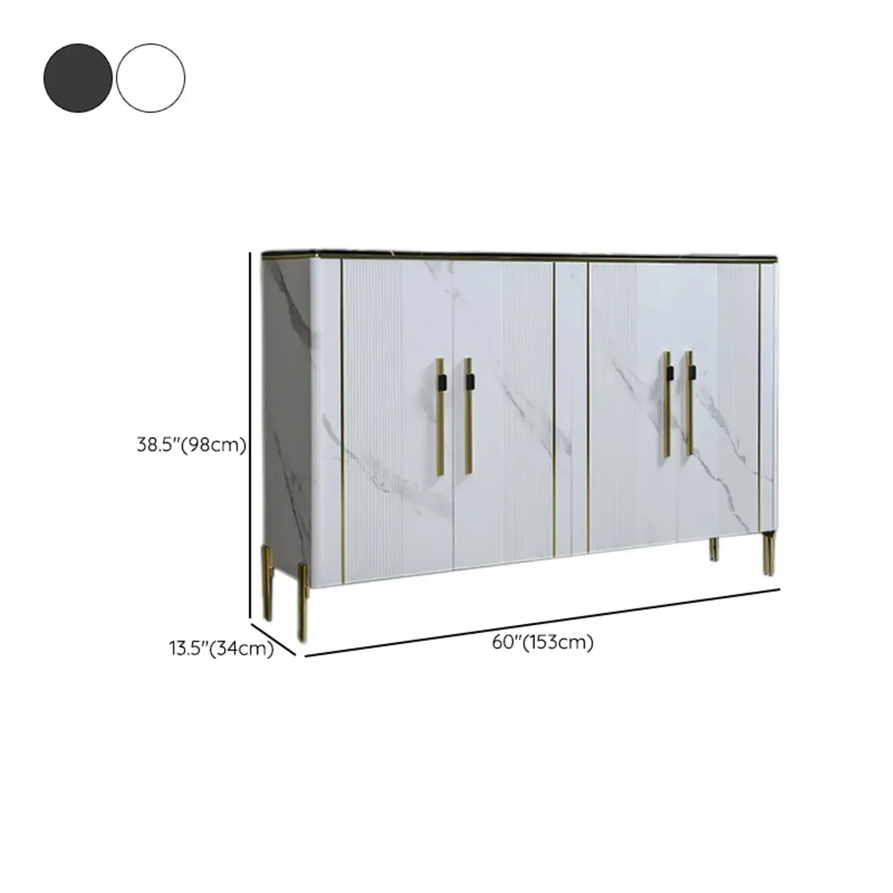 Glam Dark Gray Wooden Cabinet with Free Standing Design Image - 17