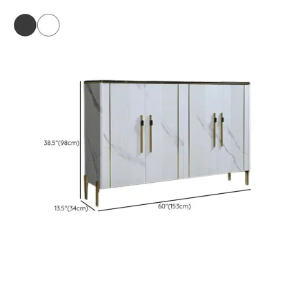 Glam Dark Gray Wooden Cabinet with Free Standing Design Image - 17