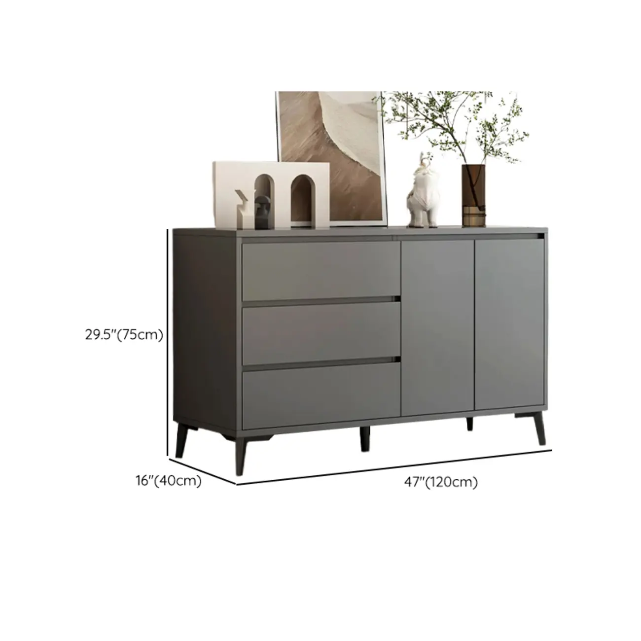 Modern Rectangular White Wooden Storage Cabinet with 5 Sizes Image - 14 | homeyfad