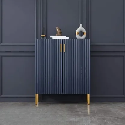 Glam Wooden Sideboard with Shelves and Cabinets Image - 6