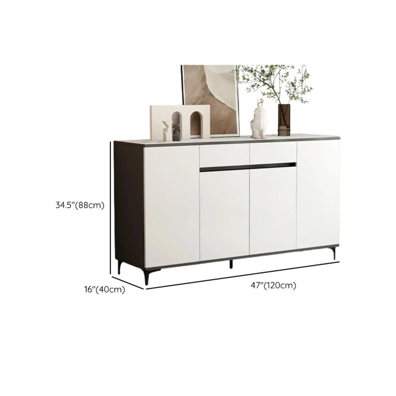 Modern Rectangular White Wooden Storage Cabinet with 5 Sizes Image - 15 | homeyfad