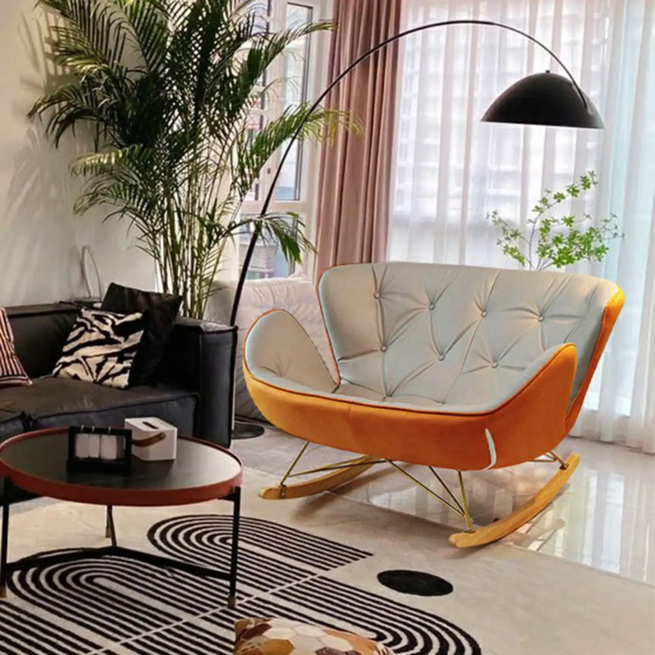 Modern Upholstered Rocking Chair for Living Room Relax Image - 1 | homeyfad