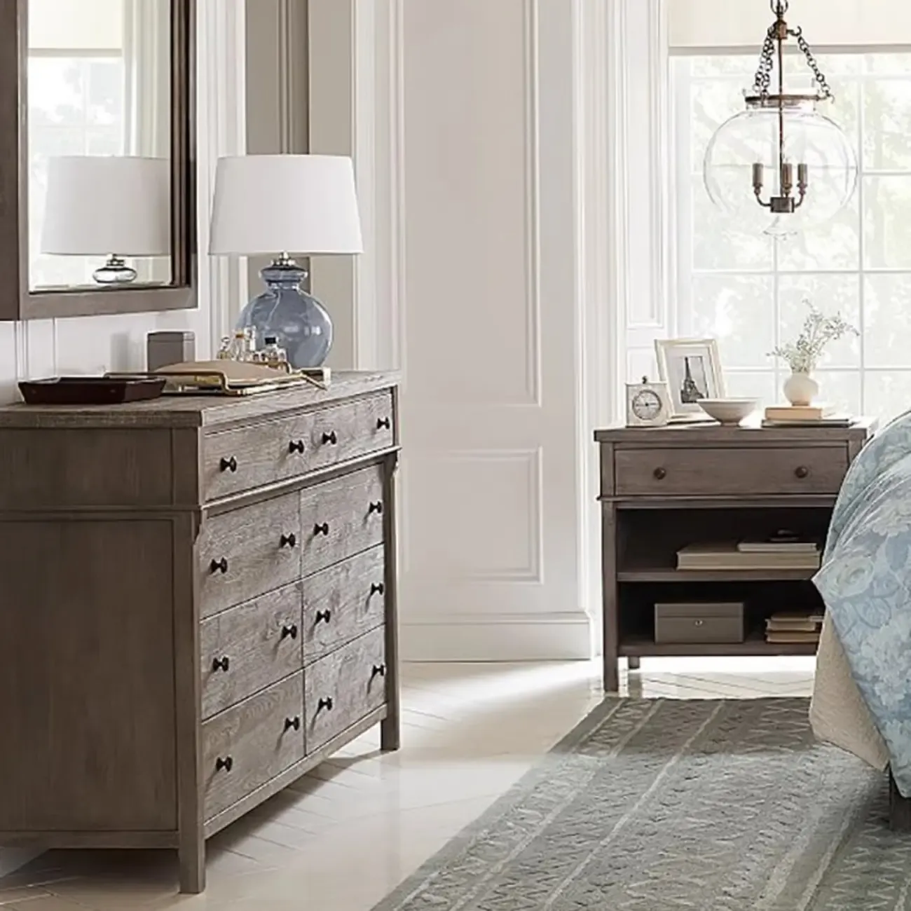 Rustic Oak Brown Living Room Accent Chests with 6/8 Drawers Image - 4