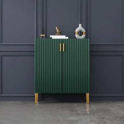 Glam Wooden Sideboard with Shelves and Cabinets Image - 9