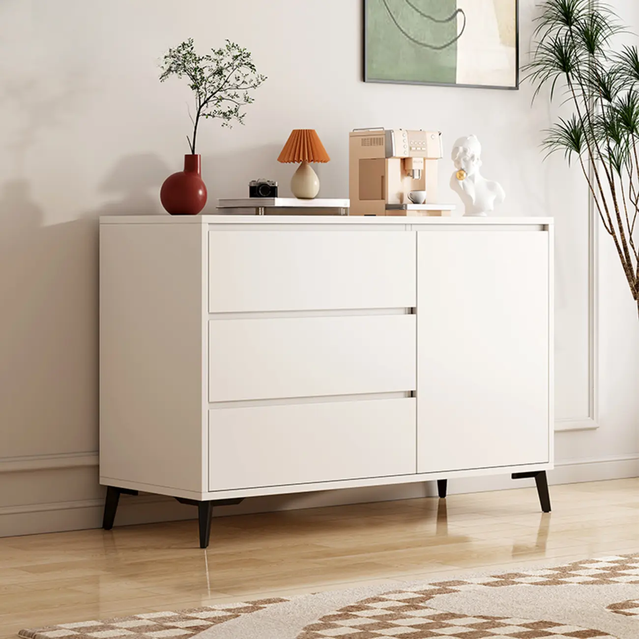 Modern Living Room Storage Cabinet with 2 Doors & 3 Drawers Image - 9 | homeyfad