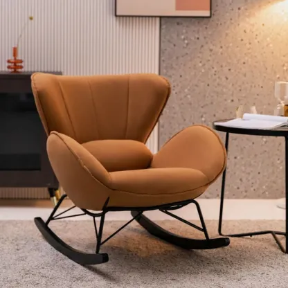 Modern Upholstered Rocking Chair for Living Room Relax Image - 3