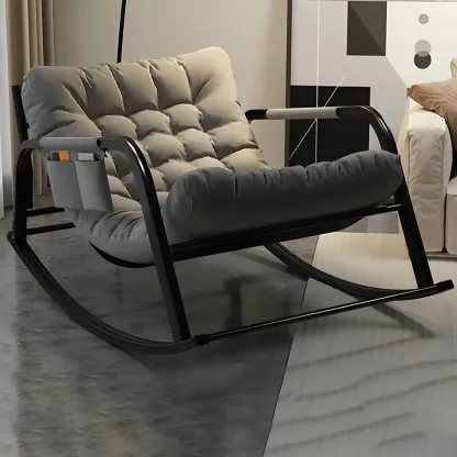 Modern 2 Seat Upholstered Rocking Chair with Track Arms Image - 8