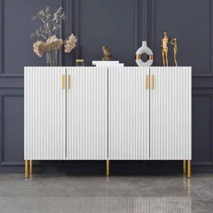 Glam Wooden Sideboard with Shelves and Cabinets Image - 11