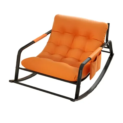 Modern 2 Seat Upholstered Rocking Chair with Track Arms Image - 10