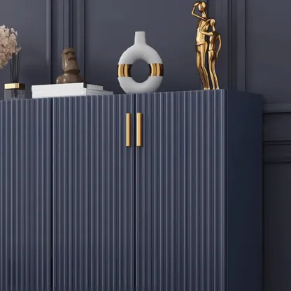 Glam Wooden Sideboard with Shelves and Cabinets Image - 14