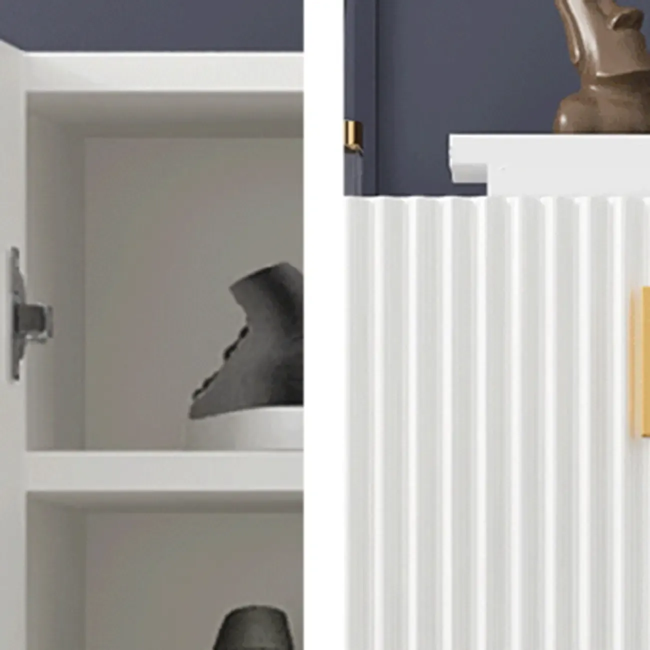 Glam Wooden Sideboard with Shelves and Cabinets Image - 15