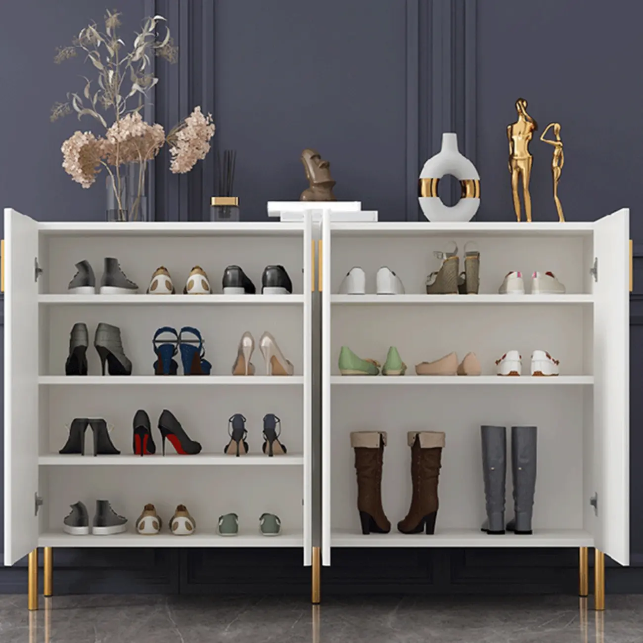 Glam Wooden Sideboard with Shelves and Cabinets Image - 16 | homeyfad