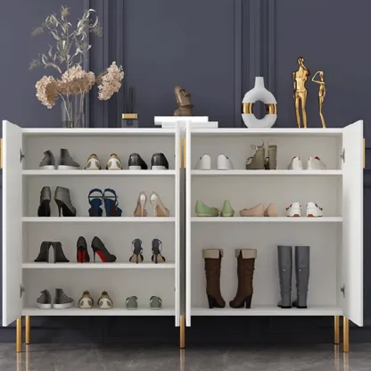 Glam Wooden Sideboard with Shelves and Cabinets Image - 16