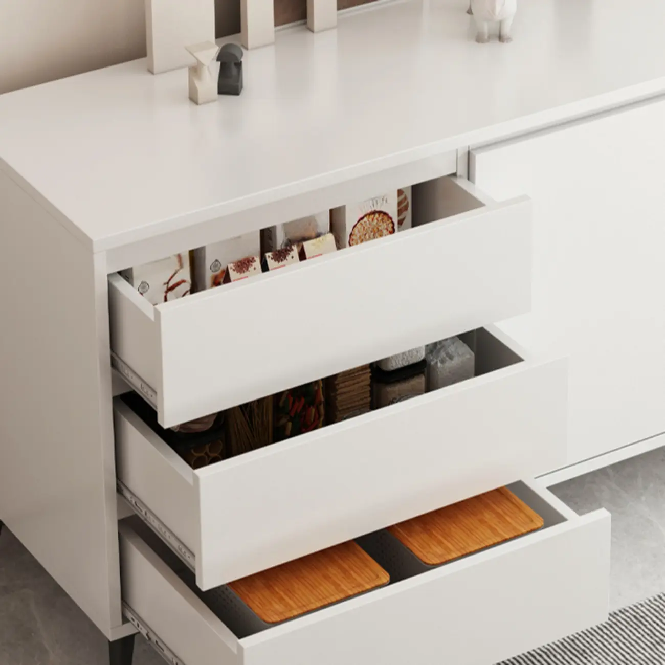 Modern Living Room Storage Cabinet with 2 Doors & 3 Drawers Image - 15 | homeyfad