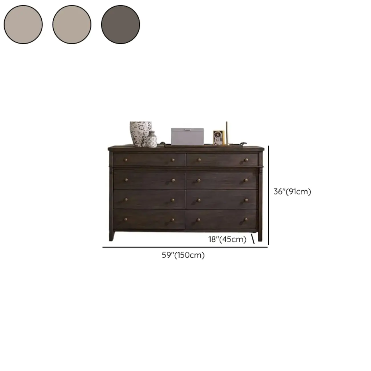 Rustic Oak Brown Living Room Accent Chests with 6/8 Drawers Image - 10 | homeyfad
