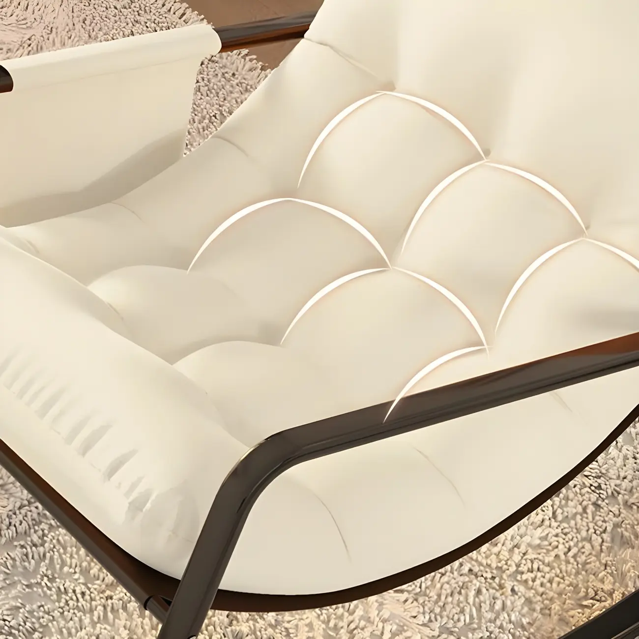 Modern 2 Seat Upholstered Rocking Chair with Track Arms Image - 13 | homeyfad