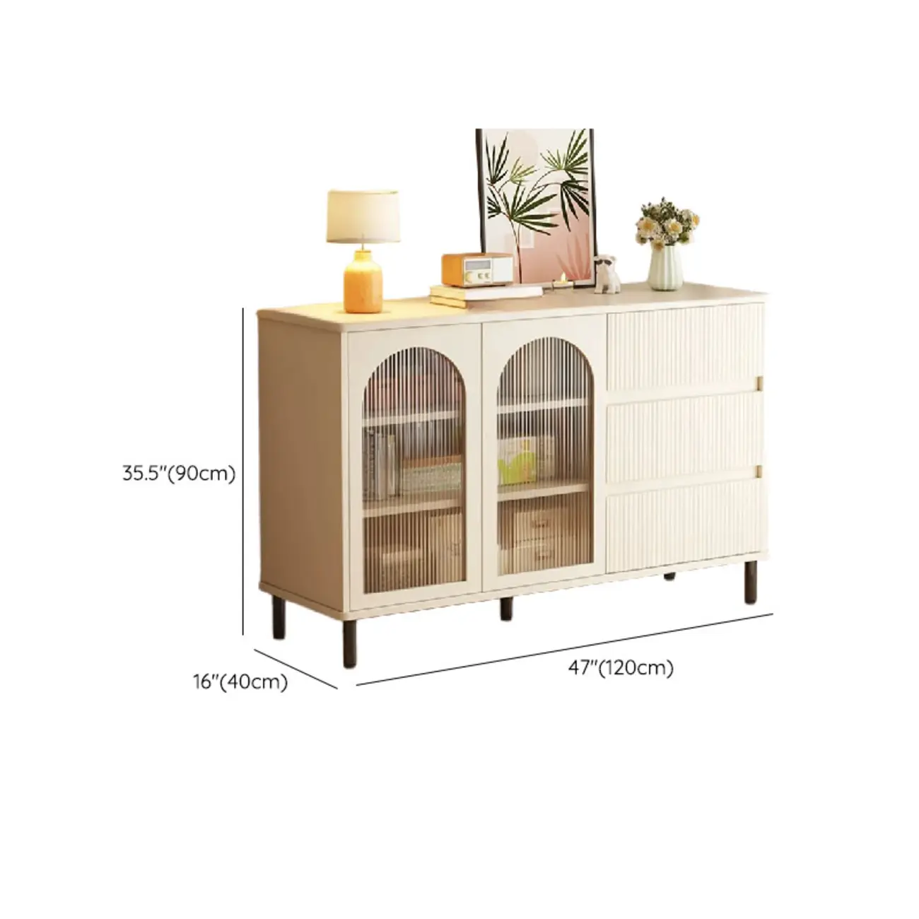 Modern Living Room Storage Cabinet with 2 Doors & 3 Drawers #size | homeyfad