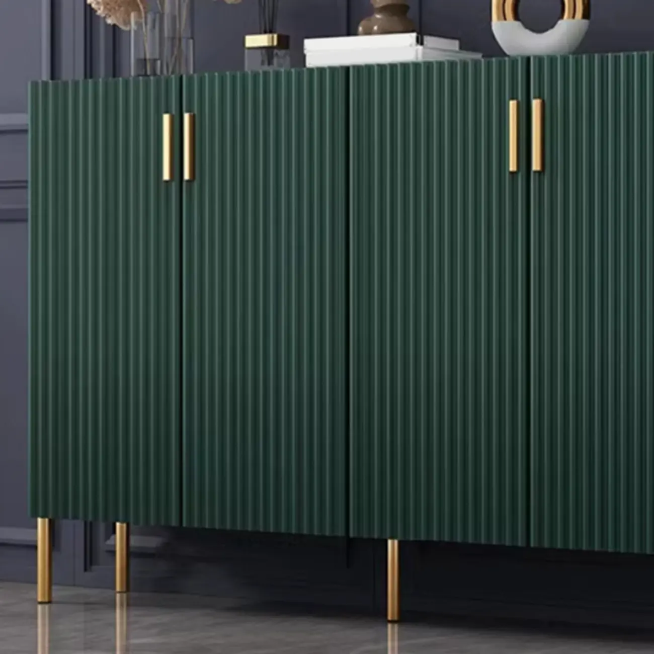 Glam Wooden Sideboard with Shelves and Cabinets Image - 17 | homeyfad