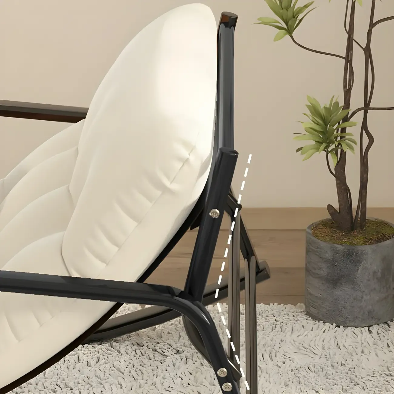 Modern 2 Seat Upholstered Rocking Chair with Track Arms Image - 14