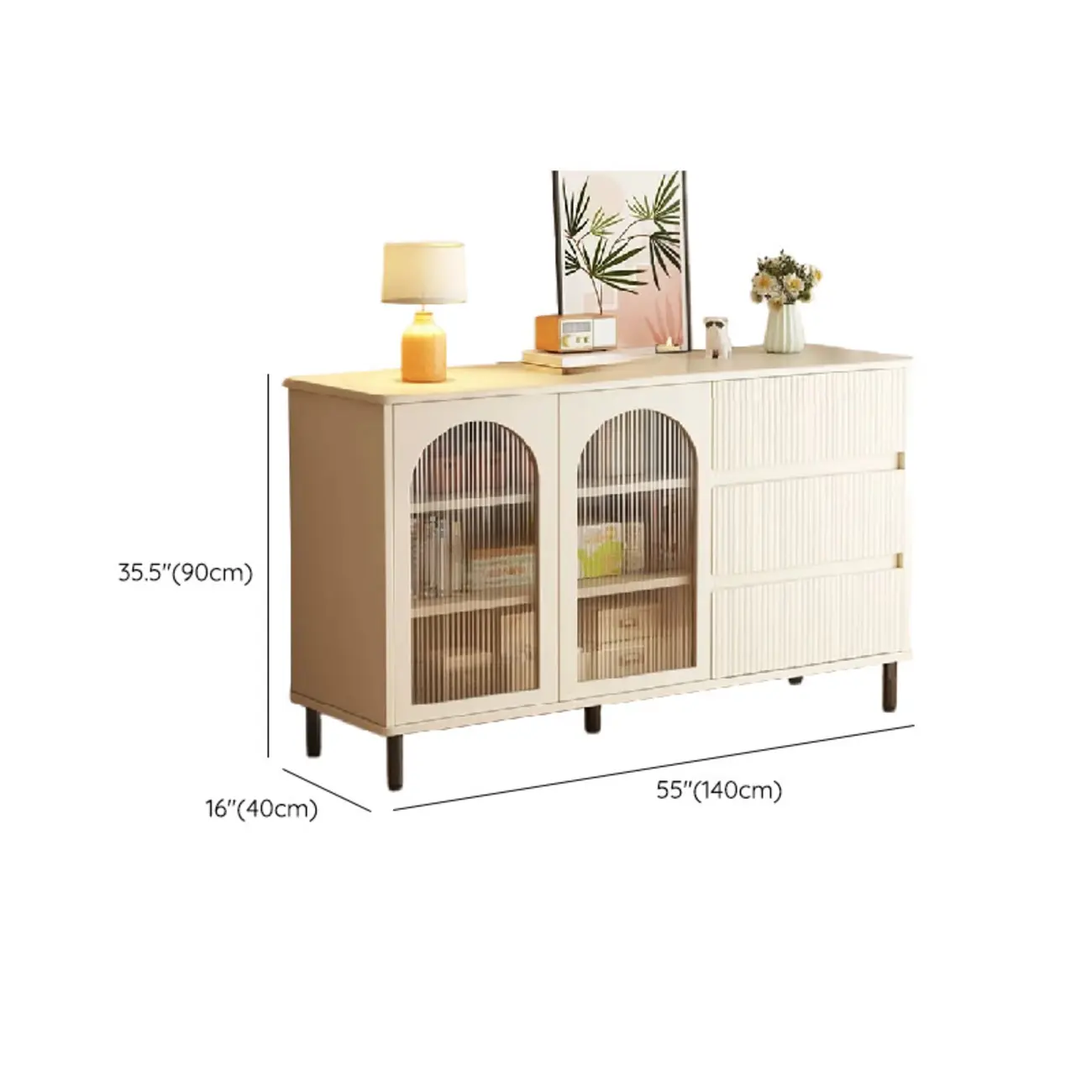 Modern Living Room Storage Cabinet with 2 Doors & 3 Drawers Image - 17 | homeyfad
