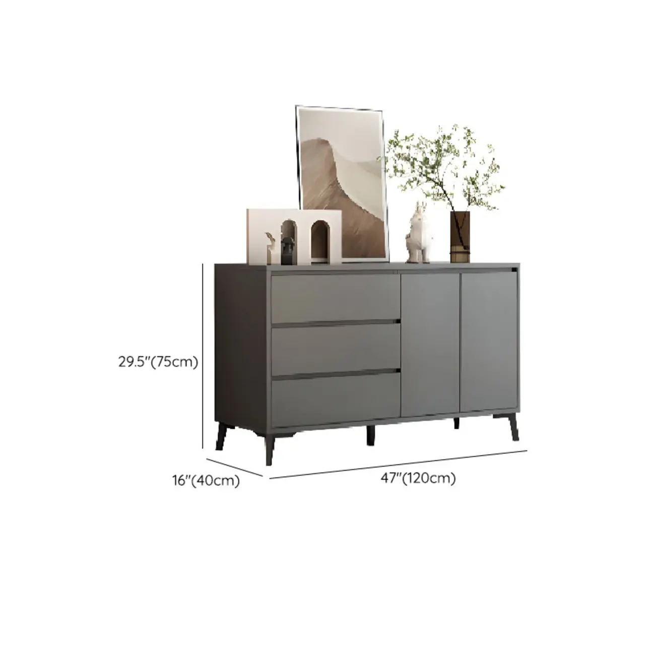 Modern Living Room Storage Cabinet with 2 Doors & 3 Drawers Image - 18 | homeyfad