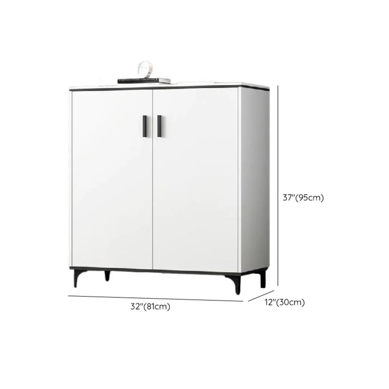 Minimalist Wooden White Kitchen Accent Cabinet with Doors Image - 29 | homeyfad