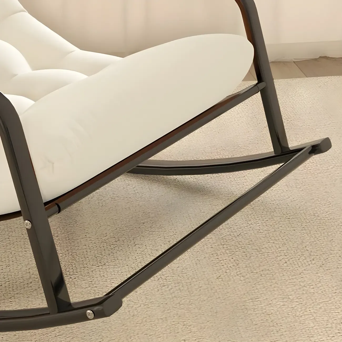 Modern 2 Seat Upholstered Rocking Chair with Track Arms Image - 15