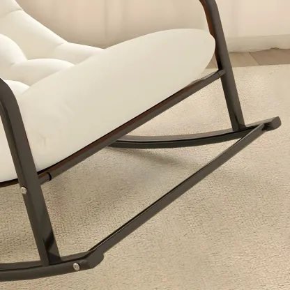 Modern 2 Seat Upholstered Rocking Chair with Track Arms Image - 15
