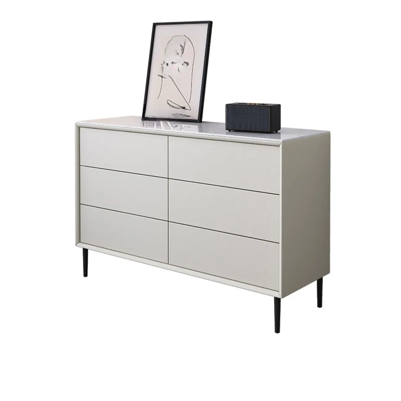 6" Modern Black Accent Cabinet for Bedroom & Living Room | homeyfad