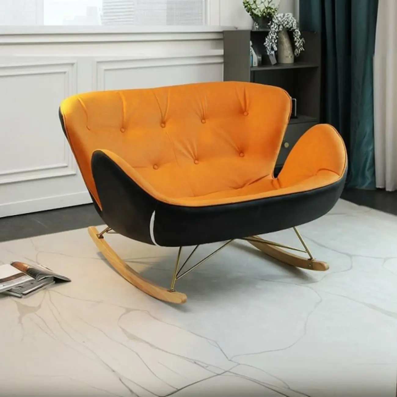 Modern Upholstered Rocking Chair for Living Room Relax Image - 13 | homeyfad