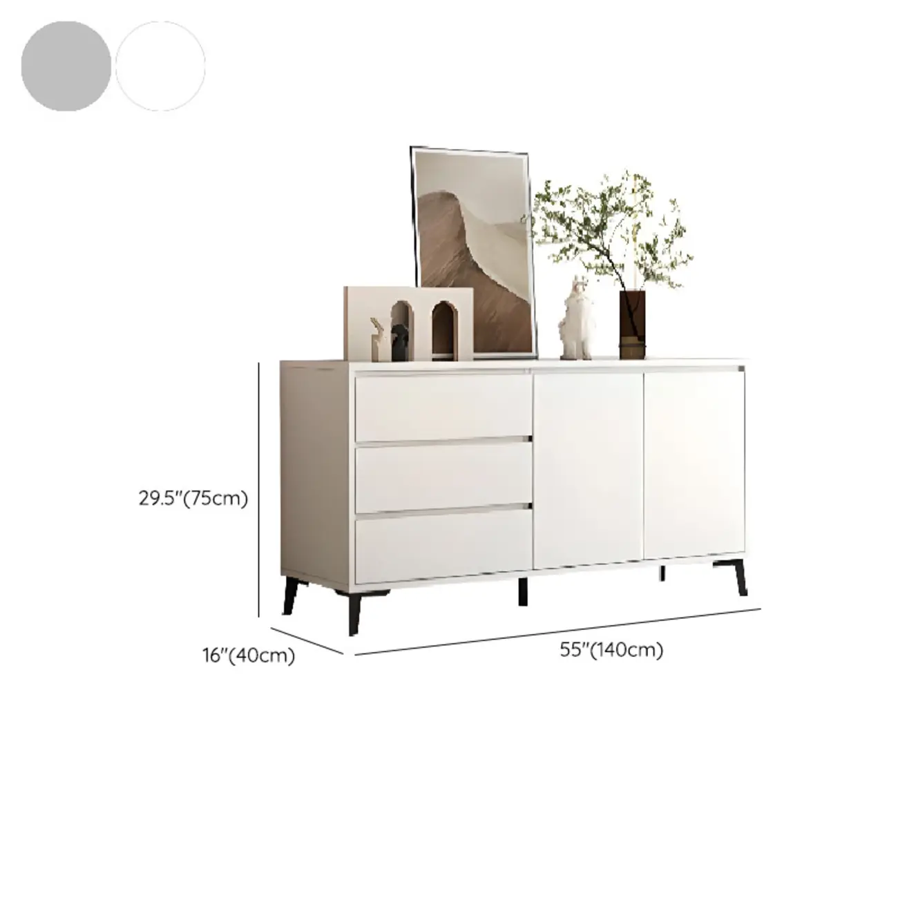 Modern Living Room Storage Cabinet with 2 Doors & 3 Drawers Image - 19 | homeyfad
