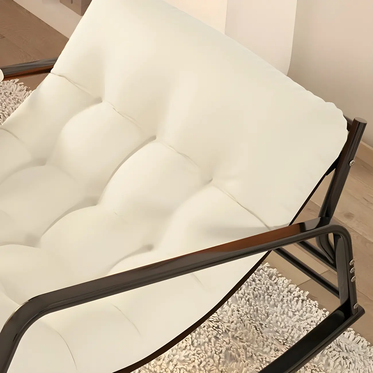 Modern 2 Seat Upholstered Rocking Chair with Track Arms Image - 16 | homeyfad