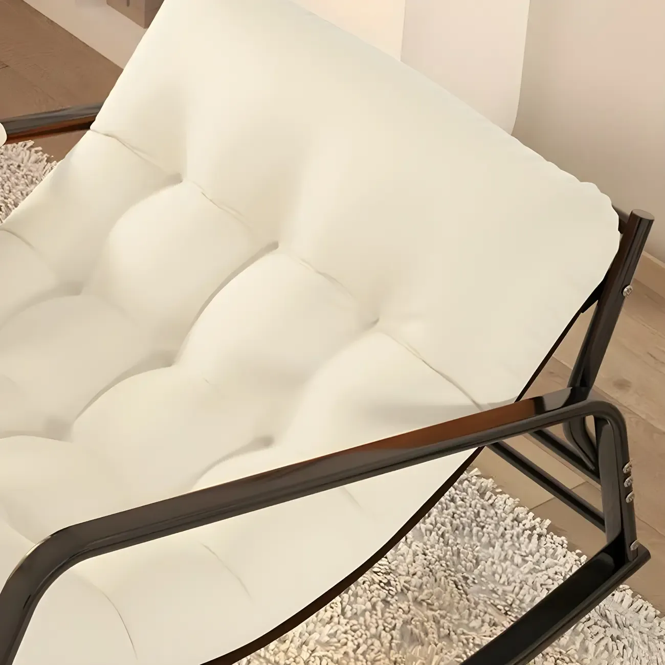 Modern 2 Seat Upholstered Rocking Chair with Track Arms Image - 16