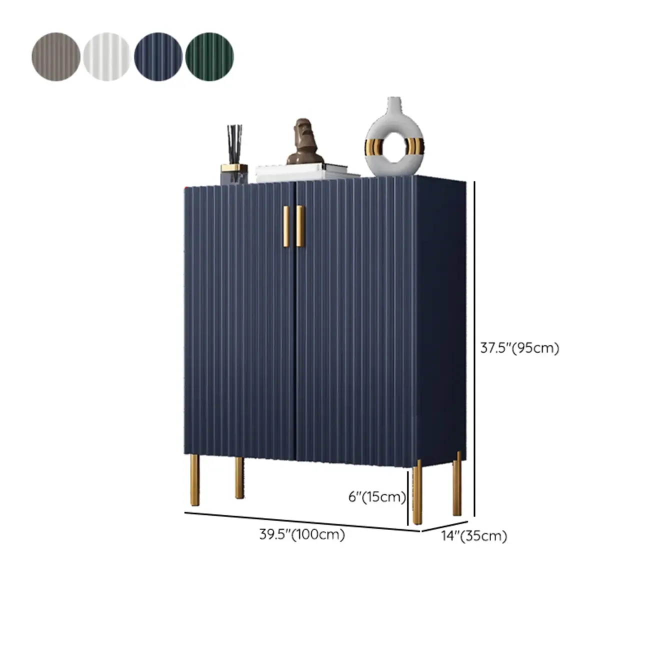 Glam Wooden Sideboard with Shelves and Cabinets Image - 20