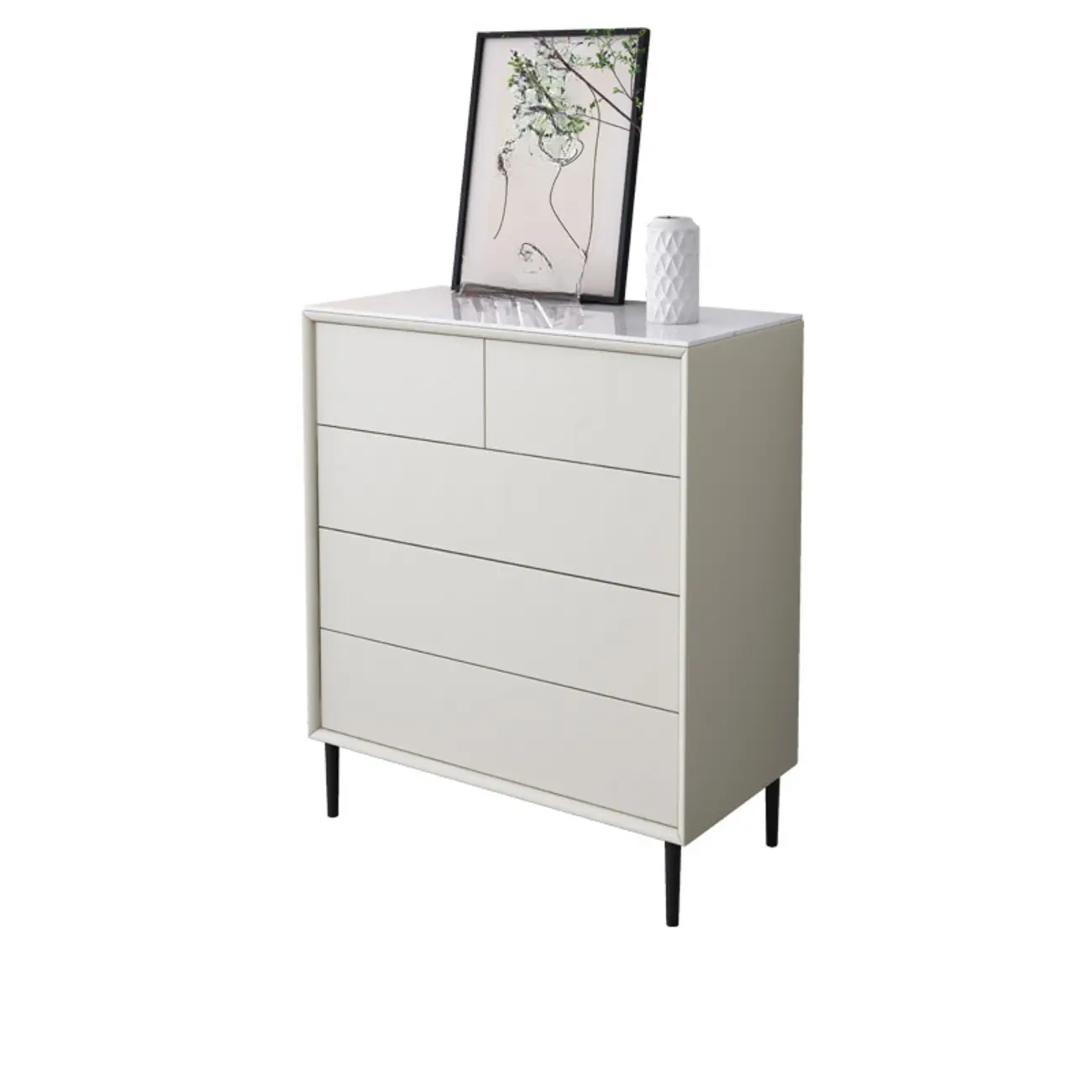 6" Modern Black Accent Cabinet for Bedroom & Living Room | homeyfad