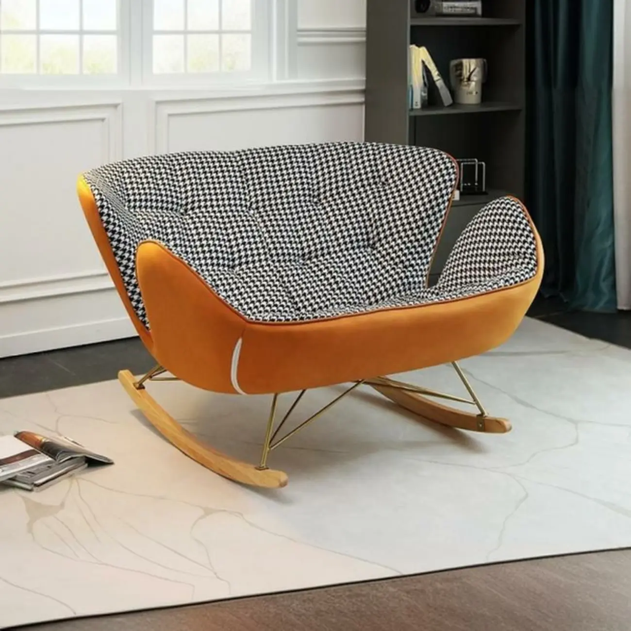 Modern Upholstered Rocking Chair for Living Room Relax Image - 15 | homeyfad