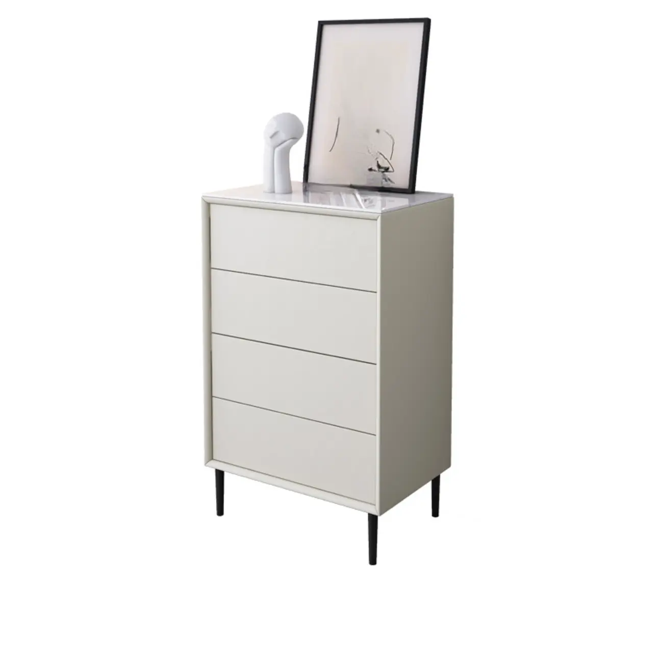 6" Modern Black Accent Cabinet for Bedroom & Living Room | homeyfad