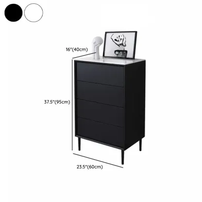6" Modern Black Accent Cabinet for Bedroom & Living Room #size