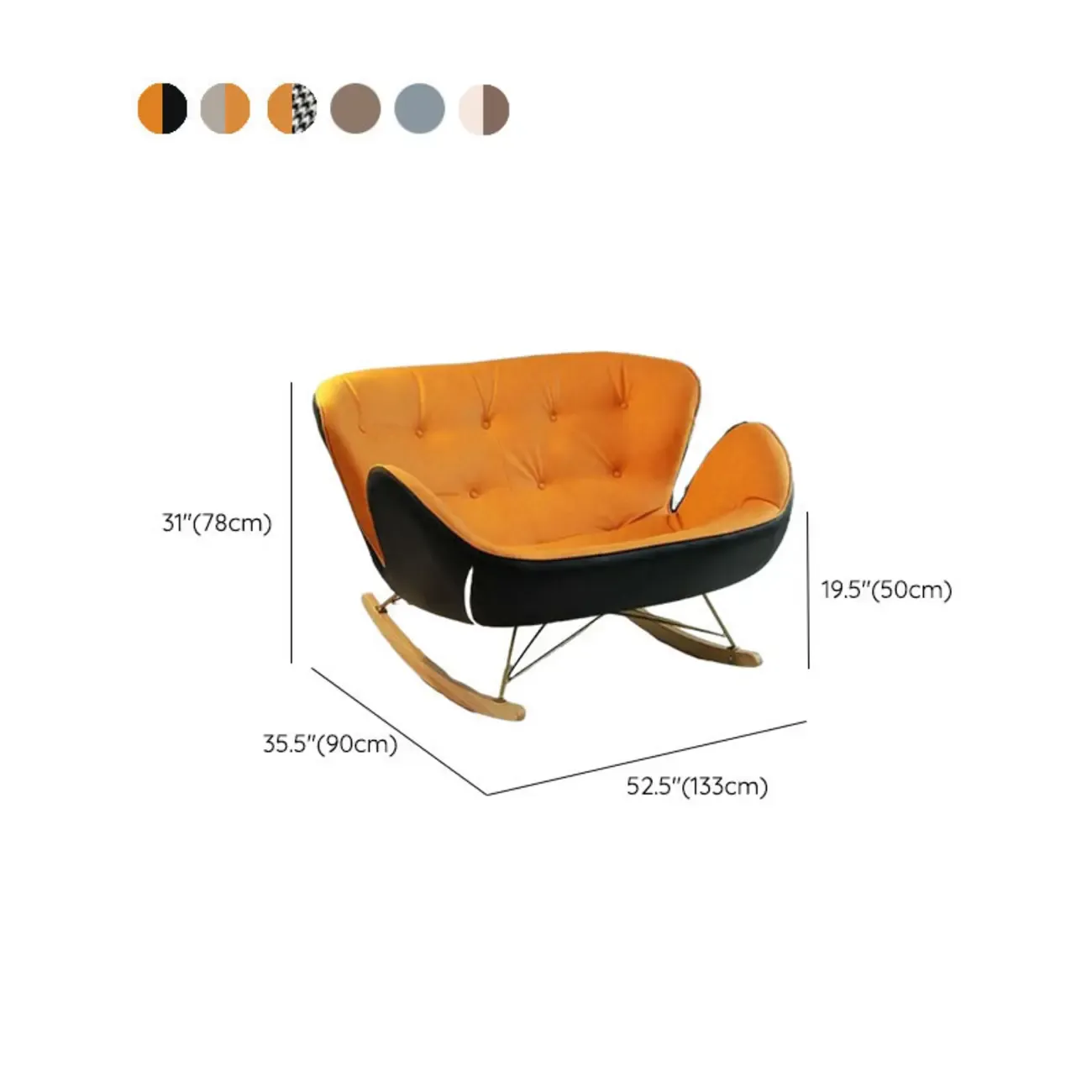 Modern Upholstered Rocking Chair for Living Room Relax Image - 18