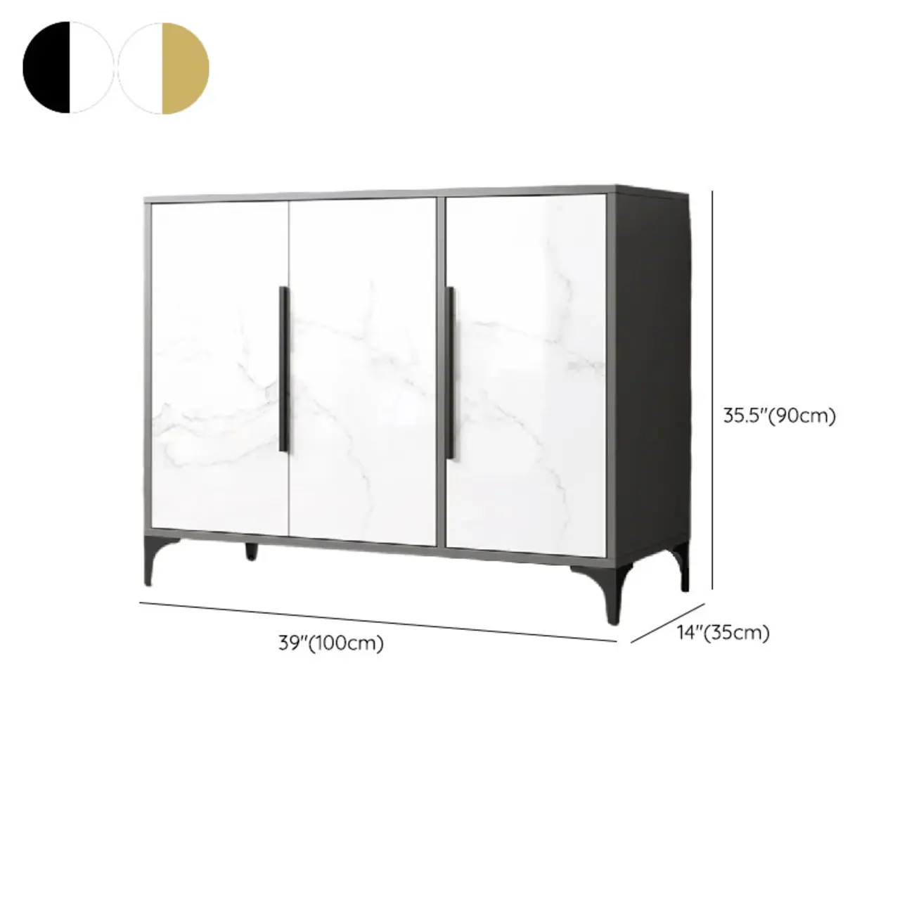 Minimalist Wooden White Kitchen Accent Cabinet with Doors Image - 36 | homeyfad