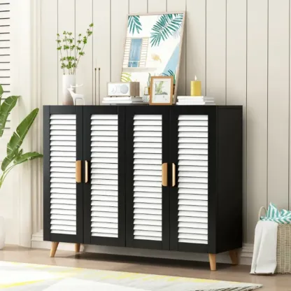 Modern Wooden Ventilated Storage Cabinet with Straight Legs Image - 2