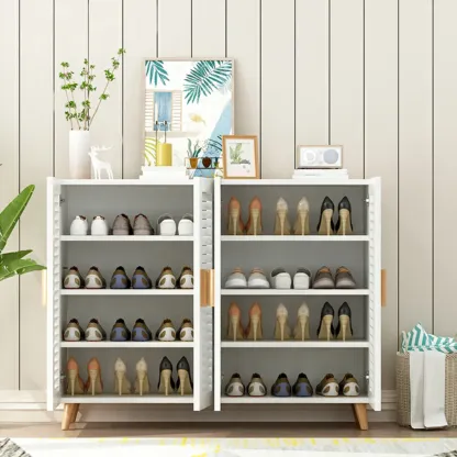 Modern Wooden Ventilated Storage Cabinet with Straight Legs Image - 3